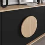 Μπουφές Gora Megapap χρώμα sapphire oak - silky black 180x40x82εκ. - Image 4