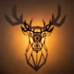 Απλίκα τοίχου Deer Megapap E27 μεταλλική χρώμα μαύρο 55x12x55εκ. - Image 2