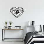 Απλίκα τοίχου Heart Megapap E27 μεταλλική χρώμα μαύρο 47x12x40εκ. - Image 3