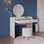 Τουαλέτα με καθρέπτη Curve Megapap χρώμα λευκό του πάγου 90x47x142εκ. - Image 2