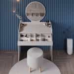 Τουαλέτα με καθρέπτη Curve Megapap χρώμα λευκό του πάγου 90x47x142εκ. - Image 4