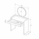 Τουαλέτα με καθρέπτη Curve Megapap χρώμα λευκό του πάγου 90x47x142εκ. - Image 5
