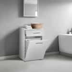 Ντουλάπι - Καλάθι απλύτων Diamond Megapap χρώμα λευκό gloss 52x38x83εκ. - Image 2