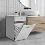 Ντουλάπι - Καλάθι απλύτων Diamond Megapap χρώμα λευκό gloss 52x38x83εκ. - Image 4