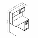 Γραφείο εργασίας Country Megapap χρώμα λευκό 120x60x167εκ. - Image 5