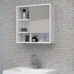 Καθρέπτης μπάνιου Demo Μegapap χρώμα λευκό 60x17,5x60εκ. - Image 3