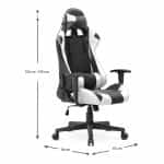 Καρέκλα γραφείου Gaming Alonso Megapap από τεχνόδερμα χρώμα λευκό - μαύρο 67x70x125/135 εκ. - Image 10