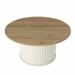 Τραπεζάκι σαλονιού Bohema Megapap χρώμα ivory - sepet oak Ø85x43,2εκ. - Image 3