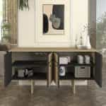 Μπουφές Lava Megapap χρώμα rota oak - ανθρακί 150x44,6x76εκ. - Image 2