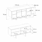 Μπουφές Lava Megapap χρώμα rota oak - ανθρακί 150x44,6x76εκ. - Image 8