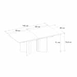 Τραπέζι Lava Megapap χρώμα rota oak - ανθρακί 180x90x76,8εκ. - Image 8