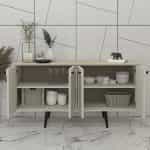 Μπουφές Sevilla Megapap χρώμα sandstone - travertine 150x44,6x72,2εκ. - Image 2