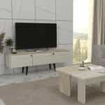 Έπιπλο τηλεόρασης Sevilla Megapap χρώμα sandstone - travertine 150x35x45,6εκ. - Image 4