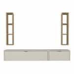 Σύνθεση τηλεόρασης επιτοίχια Edgar χρώμα sandstone - sepet oak 198,4x29,6x148,5εκ. - Image 9