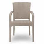 Σετ τραπεζαρία κήπου Callan Megapap 5τμχ πολυπροπυλενίου τραπέζι 140x70 - πολυθρόνα recycled χρώμα cappuccino S_GP046-0003,2+GP046-0001,3x4 - Image 6