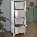 Συρταριέρα κουζίνας - μπάνιου Kayra I Megapap με 4 συρτάρια χρώμα λευκό 45,3x29,7x116,3εκ. - Image 3