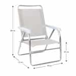 Καρεκλάκι παραλίας Alu Megapap αλουμινίου χρώμα λευκό 54x52x80εκ. - Image 7