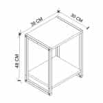 Κομοδίνο Gina Megapap χρώμα ανθρακί - μαύρο 39x30x48εκ. - Image 4