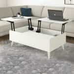 Τραπεζάκι σαλονιού Roy Megapap με σερβιτόρο χρώμα λευκό 121x69x40εκ. - Image 3