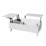 Τραπεζάκι σαλονιού Roy Megapap με σερβιτόρο χρώμα λευκό 121x69x40εκ. - Image 7