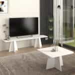 Έπιπλο τηλεόρασης Sugar Megapap χρώμα λευκό 150x29,6x36,8εκ. - Image 4