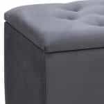 Σκαμπώ - Ταμπουρέ Lotus Megapap βελούδινο χρώμα ανθρακί 90x40x50εκ. - Image 4