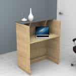 Γραφείο υποδοχής - reception Gemini Megapap χρώμα φυσικό οξιάς - ανθρακί 90x50x110εκ. - Image 2