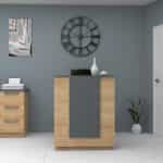 Γραφείο υποδοχής - reception Gemini Megapap χρώμα φυσικό οξιάς - ανθρακί 90x50x110εκ. - Image 3