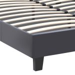 Κρεβάτι Flat Megapap από τεχνόδερμα χρώμα μαύρο ματ 160x200εκ. - Image 6