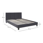 Κρεβάτι Flat Megapap από τεχνόδερμα χρώμα μαύρο ματ 160x200εκ. - Image 7