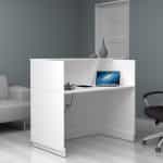 Γραφείο υποδοχής - reception Gemini Megapap χρώμα λευκό 120x70x110εκ. - Image 2