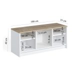 Παπουτσοθήκη London Megapap χρώμα λευκό - sapphire oak 100x35x40εκ. - Image 4