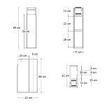 Ντουλάπι μπάνιου Paper Megapap χρώμα λευκό 17x42x66εκ. - Image 5