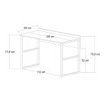 Γραφείο εργασίας Rana Megapap χρώμα καρυδί - μαύρο 120x60x78,8εκ. - Image 5