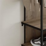 Έπιπλο εισόδου Archy Megapap από μελαμίνη - μέταλλο χρώμα ανοιχτό καρυδί 53x31,7x180εκ. - Image 5