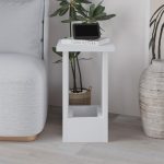 Τραπεζάκι βοηθητικό Tasos Megapap χρώμα λευκό 30x30x50,3εκ. - Image 2
