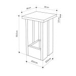 Τραπεζάκι βοηθητικό Tasos Megapap χρώμα λευκό 30x30x50,3εκ. - Image 5
