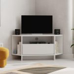 Έπιπλο τηλεόρασης γωνιακό Viva Megapap χρώμα λευκό 95,7x35,4x45εκ. - Image 3