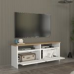 Έπιπλο τηλεόρασης Gradias Megapap χρώμα λευκό - sapphire oak 120x29,6x46,8εκ. - Image 2