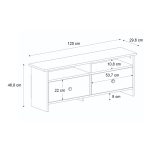 Έπιπλο τηλεόρασης Gradias Megapap χρώμα λευκό - sapphire oak 120x29,6x46,8εκ. - Image 6