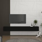 Έπιπλο τηλεόρασης επιτοίχιο Espanse Megapap χρώμα μαύρο 241,8x31,7x30εκ. - Image 4