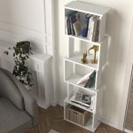 Βιβλιοθήκη Alvina Megapap χρώμα λευκό 45x19,6x158,8εκ. - Image 3