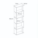 Βιβλιοθήκη Alvina Megapap χρώμα μαύρο 45x19,6x158,8εκ. - Image 5