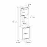 Έπιπλο κουζίνας Potter 1 Megapap χρώμα λευκό - rota oak 53,4x39,6x196,1εκ. - Image 6