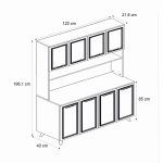 Έπιπλο κουζίνας Potter 4 Megapap χρώμα λευκό - rota oak 120x40x196,1εκ. - Image 6