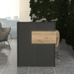Γραφείο υποδοχής - reception Aloha Megapap με LED χρώμα ανθρακί - sepet oak 95,5x40x110,3εκ. - Image 5