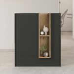 Γραφείο υποδοχής - reception Bonveno Megapap χρώμα ανθρακί - sepet oak 90x43,2x110εκ. - Image 4