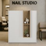 Γραφείο υποδοχής - reception Bonveno Megapap χρώμα λευκό - sepet oak 90x43,2x110εκ. - Image 3