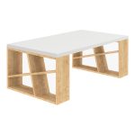 Τραπεζάκι σαλονιού Honey Megapap μελαμίνης χρώμα φυσικό οξιάς - λευκό 105x60x40εκ. - Image 2