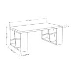 Τραπεζάκι σαλονιού Honey Megapap μελαμίνης χρώμα φυσικό οξιάς - λευκό 105x60x40εκ. - Image 3